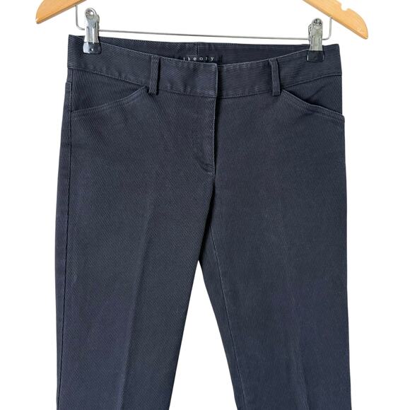 Theory Black Corduroy Dress Pants in Black Straight Leg Mid-Rise, Size 4 - Picture 2 of 9